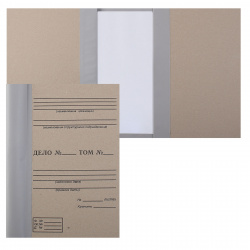Папка архивная с языком картон с бумвиниловым покрытием, цвет бурый Офисстандарт 111054