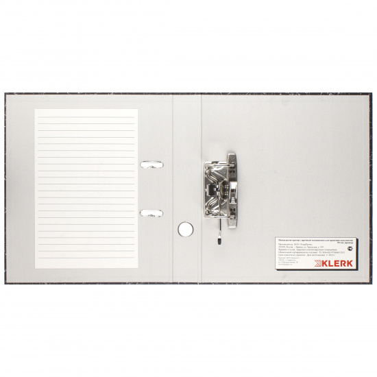 Папка-регистратор А4, 50 мм, цвет корешка серый, картон, мрамор KLERK 200280