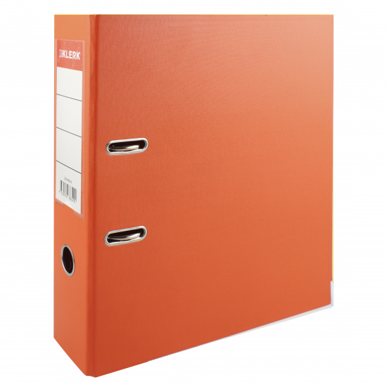 Папка-регистратор А4, 75 мм, картон, покрытие ПВХ, оранжевый KLERK 205996-6