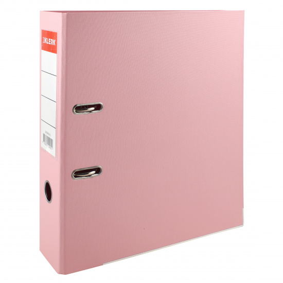 Папка-регистратор А4, 75 мм, картон, покрытие ПВХ, розовый KLERK 205996-4,3