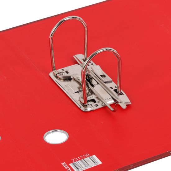 Папка-регистратор А4, 75 мм, ламинированный картон, красный Символика на красном KLERK 231739