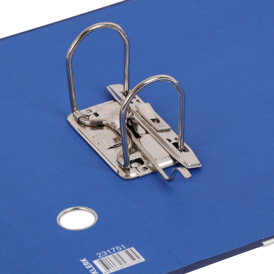 Папка-регистратор А4, 75 мм, ламинированный картон, синий Символика на синем KLERK 231751