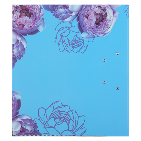 Папка-регистратор, А4, 75 мм, ламинированный картон, цвет голубой, Девушка с пионами, FIORENZO, 252844