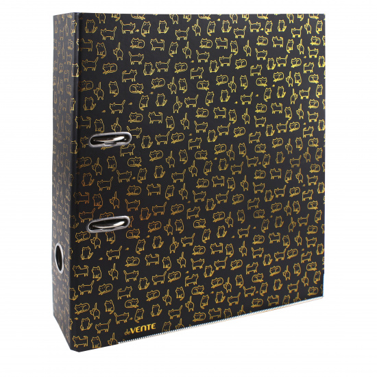 Папка-регистратор А4, 75 мм, ламинированный картон, рисунок Cats Gold deVENTE 3091105