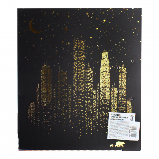 Папка-регистратор А4, 75 мм, ламинированный картон, рисунок Night City Gold deVENTE 3091104