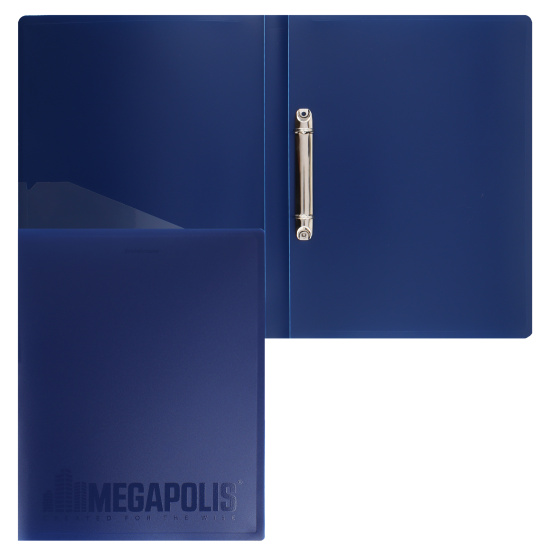 Папка на кольцах А4, пластик, ширина корешка 24 мм, 2 кольца, синий Megapolis Erich Krause 49979