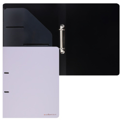 Папка на кольцах, А4, пластик, ширина корешка 35 мм, 2 кольца, внутренний карман, лавандово-пепельный, Esthetics, deVENTE, 3081514