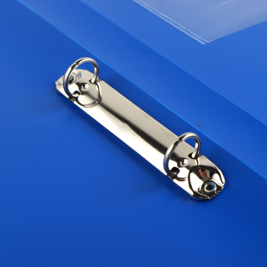 Папка на кольцах А4, пластик, ширина корешка 27 мм, 2 кольца, синий Standart KLERK 213849