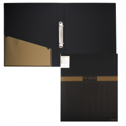 Папка с 2 кольцами 35мм d-25мм 1,0 мм deVENTE My Gold 3081701 черн