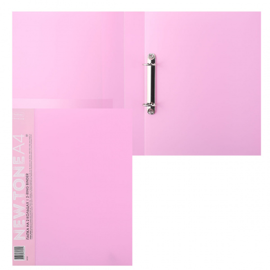 Папка на кольцах А4, пластик, ширина корешка 40 мм, розовый PREMIUM Hatber 24АВ4_05018