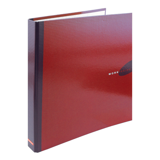 Папка на кольцах А4, ламинированный картон, ширина корешка 35 мм, 4 кольца, красный Erich Krause 19875