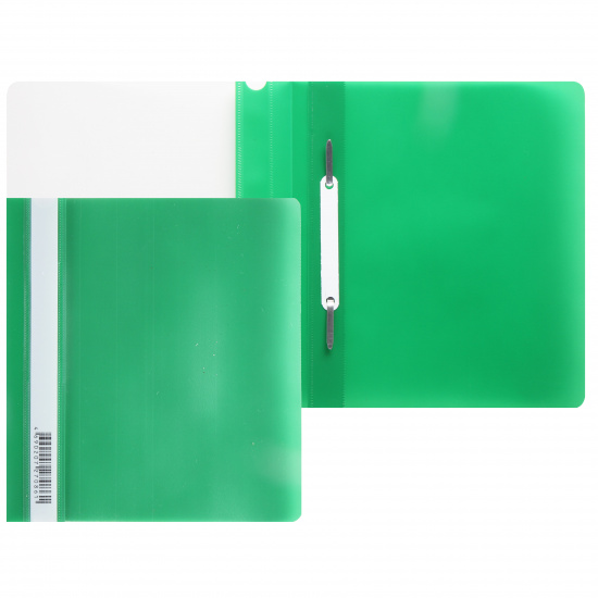Папка-скоросшиватель с прозрачным верхним листом А5, пластик, сменная этикетка, цвет зеленый Бюрократ 4690207270861