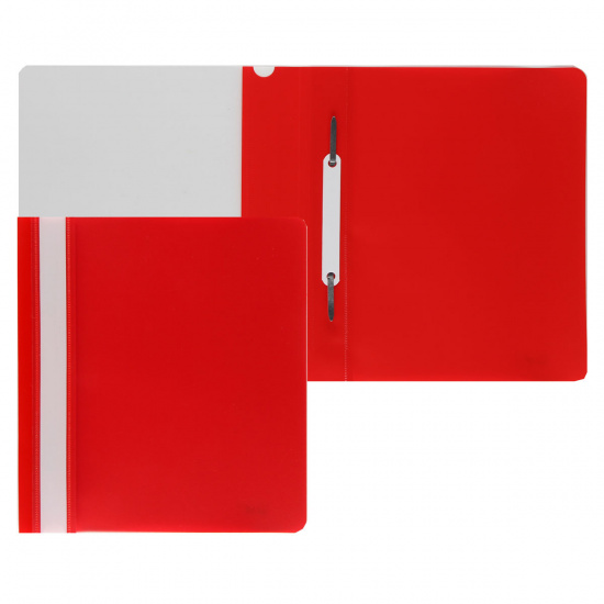 Папка-скоросшиватель с прозрачным верхним листом А5, пластик, сменная этикетка, 0,18 мм, цвет красный KLERK 211903