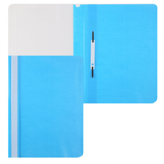 Папка-скоросшиватель с прозрачным верхним листом А4, пластик, сменная этикетка, цвет голубой Hatber ASp_04610