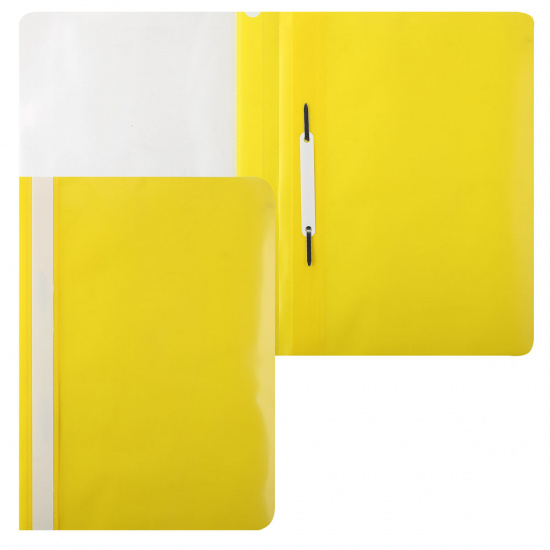 Папка-скоросшиватель с прозрачным верхним листом А4, пластик, сменная этикетка, 0,12 мм, цвет желтый KLERK 211908