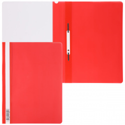 Папка-скоросшиватель с прозрачным верхним листом А4, пластик, сменная этикетка, 0,14 мм, цвет красный Fizzy Classic Erich Krause 50006