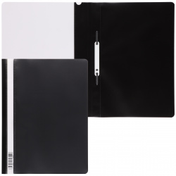 Папка-скоросшиватель с прозрачным верхним листом А4, пластик, сменная этикетка, 0,14 мм, цвет черный Fizzy Classic Erich Krause 50010