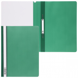 Папка-скоросшиватель с прозрачным верхним листом А4, пластик, сменная этикетка, 0,14 мм, цвет зеленый Erich Krause 50005