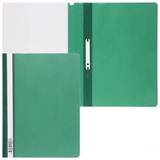 Папка-скоросшиватель с прозрачным верхним листом А4, пластик, сменная этикетка, 0,14 мм, цвет зеленый Fizzy Classic Erich Krause 50005