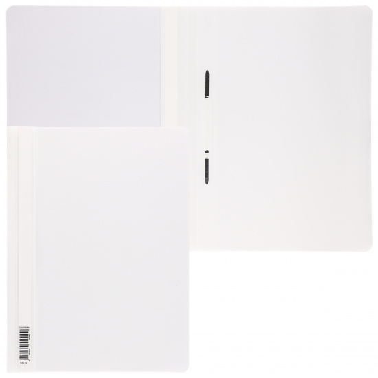 Папка-скоросшиватель с прозрачным верхним листом А4, пластик, сменная этикетка, 0,18 мм, цвет белый Diamond Total White Erich Krause 55120