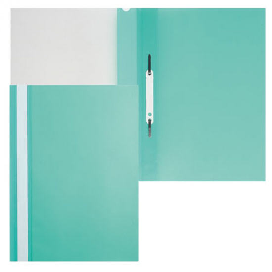 Папка-скоросшиватель с прозрачным верхним листом А4, пластик, сменная этикетка, цвет зеленый Hatber ASp_04304