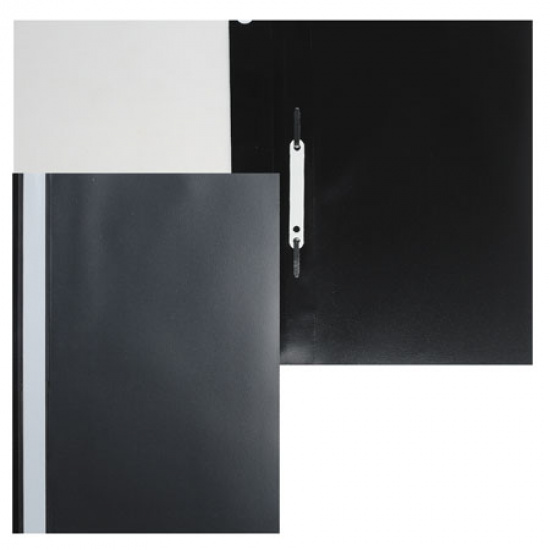 Папка-скоросшиватель с прозрачным верхним листом А4, пластик, сменная этикетка, цвет черный Hatber ASp_04301