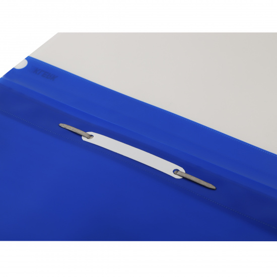 Папка-скоросшиватель с прозрачным верхним листом А4, пластик, сменная этикетка, 0,18 мм, цвет синий KLERK 211919