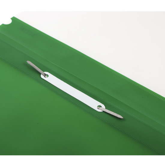 Папка-скоросшиватель с прозрачным верхним листом А4, пластик, сменная этикетка, 0,18 мм, цвет зеленый KLERK 211920