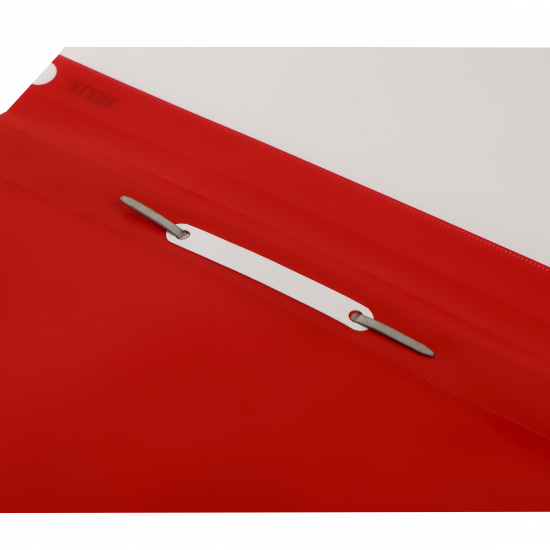 Папка-скоросшиватель с прозрачным верхним листом А4, пластик, сменная этикетка, 0,18 мм, цвет красный KLERK 211921