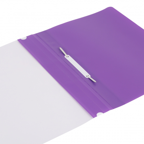 Папка-скоросшиватель с прозрачным верхним листом А4, пластик, сменная этикетка, 0,18 мм, цвет фиолетовый KLERK 211923
