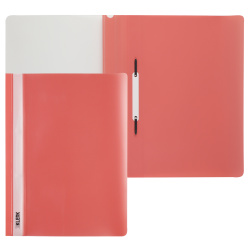 Папка-скоросшиватель с прозрачным верхним листом А4, пластик, сменная этикетка, 0,18 мм, цвет розовый KLERK 211926