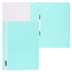 Папка-скоросшиватель с прозрачным верхним листом А4, пластик, сменная этикетка, 0,18 мм, цвет мята KLERK 211927