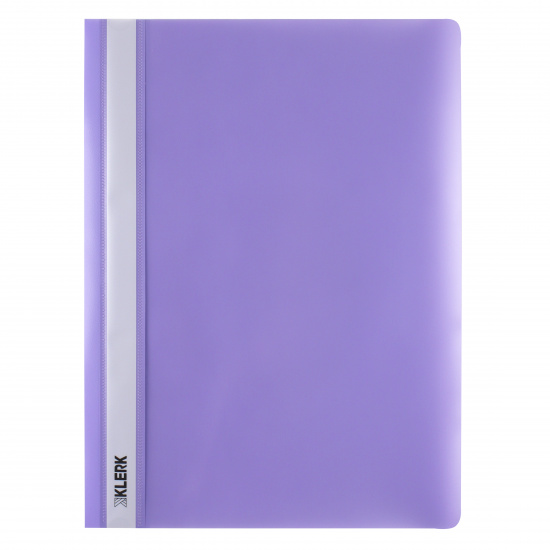 Папка-скоросшиватель с прозрачным верхним листом А4, пластик, сменная этикетка, 0,18 мм, цвет фиолетовый KLERK 211928