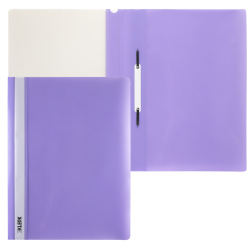 Папка-скоросшиватель с прозрачным верхним листом А4, пластик, сменная этикетка, 0,18 мм, цвет фиолетовый Pastel KLERK 211928