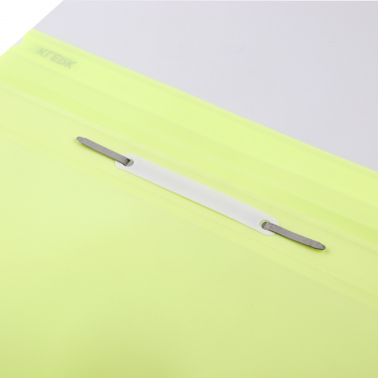 Папка-скоросшиватель с прозрачным верхним листом А4, пластик, сменная этикетка, 0,18 мм, цвет желтый Neon KLERK 211930