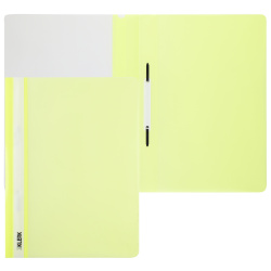 Папка-скоросшиватель с прозрачным верхним листом А4, пластик, сменная этикетка, 0,18 мм, цвет желтый KLERK 211930