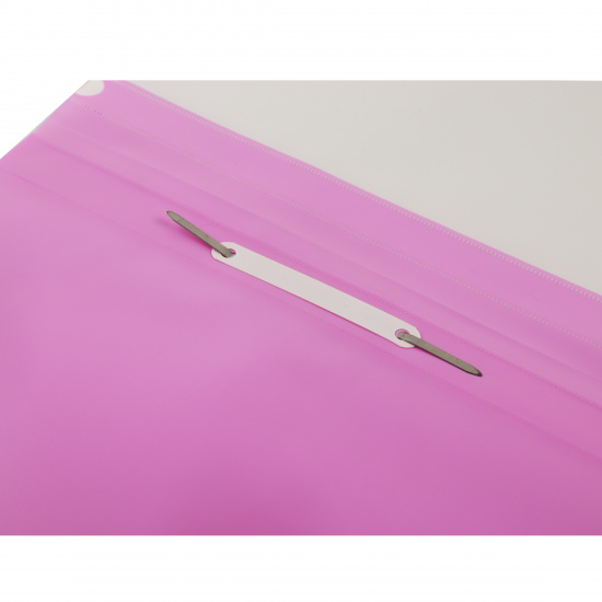 Папка-скоросшиватель с прозрачным верхним листом А4, пластик, сменная этикетка, 0,18 мм, цвет розовый Neon KLERK 211931