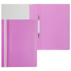 Папка-скоросшиватель с прозрачным верхним листом А4, пластик, сменная этикетка, 0,18 мм, цвет розовый KLERK 211931