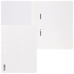 Папка-скоросшиватель с прозрачным верхним листом А4, пластик, сменная этикетка, 0,18 мм, цвет белый Diamond Total White Erich Krause 55121