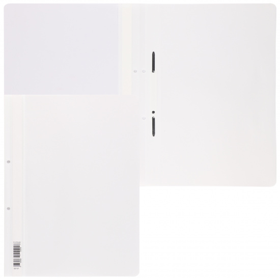 Папка-скоросшиватель с прозрачным верхним листом А4, пластик, сменная этикетка, 0,18 мм, цвет белый Diamond Total White Erich Krause 55121