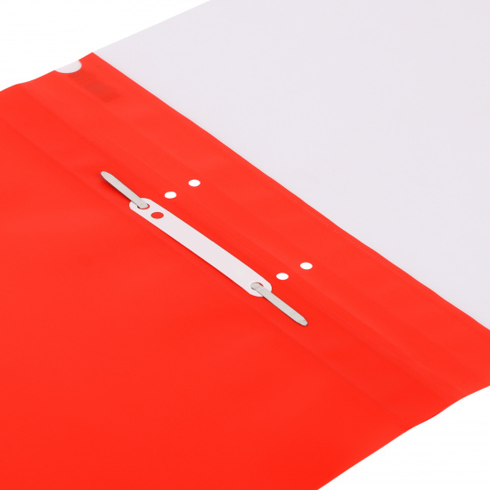 Папка-скоросшиватель с прозрачным верхним листом А4, пластик, сменная этикетка, 0,18 мм, цвет красный KLERK 211935