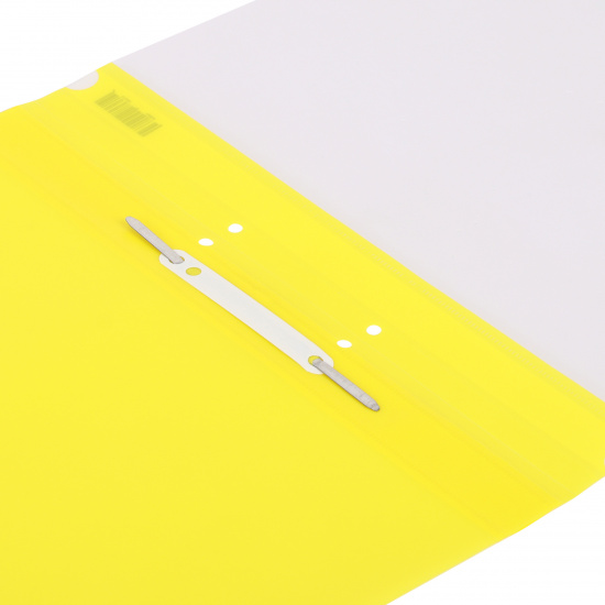 Папка-скоросшиватель с прозрачным верхним листом А4, пластик, сменная этикетка, 0,18 мм, цвет желтый KLERK 211936
