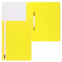 Папка-скоросшиватель с прозрачным верхним листом А4, пластик, сменная этикетка, 0,18 мм, цвет желтый KLERK 211936