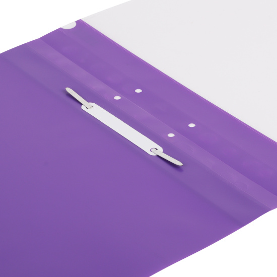 Папка-скоросшиватель с прозрачным верхним листом А4, пластик, сменная этикетка, 0,18 мм, цвет фиолетовый KLERK 211939