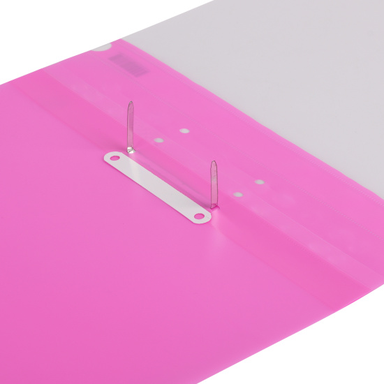 Папка-скоросшиватель с прозрачным верхним листом А4, пластик, сменная этикетка, 0,18 мм, цвет розовый KLERK 211945