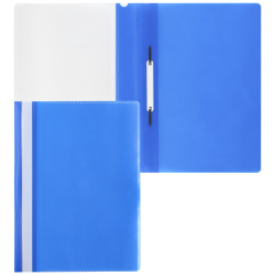Папка-скоросшиватель с прозрачным верхним листом А4, пластик, сменная этикетка, 0,18 мм, цвет синий KLERK 211947