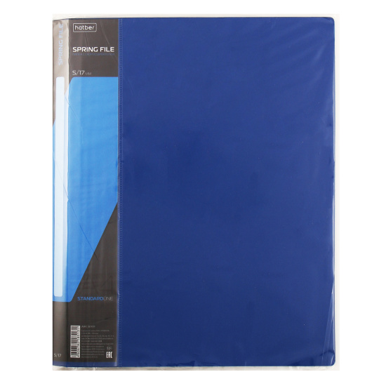 Папка-скоросшиватель А4, пластик, ширина корешка 17 мм, синий Standard Hatber AH4_00109
