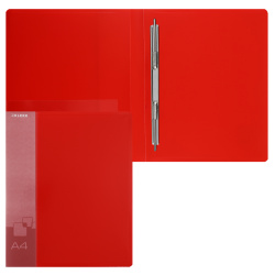 Папка-скоросшиватель А4, пластик, ширина корешка 16 мм, красный Standart KLERK 213871