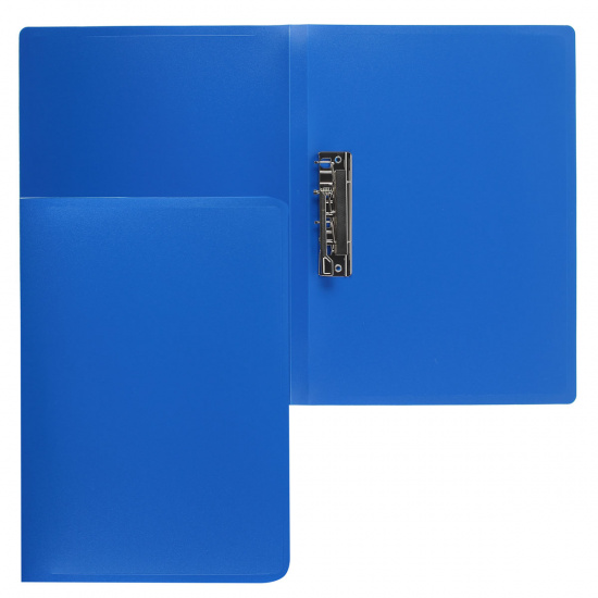 Папка с зажимом А4, пластик, толщина пластика 0,50 мм, цвет синий Бюрократ 816835