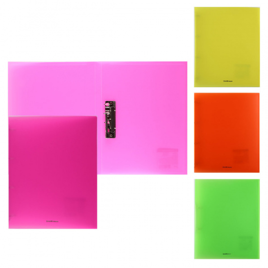 Папка с зажимом Neon А4, пластик, цвет ассорти Neon Erich Krause 42989